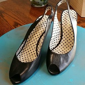 BCBGIRLS black kitten heel style.